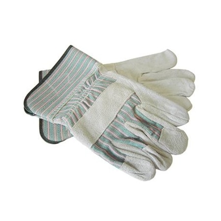 The Brush Man Split Cowhide Leather Gloves, Safety Cuff, Elastic Back, Large, 12PK GLOVE-9466